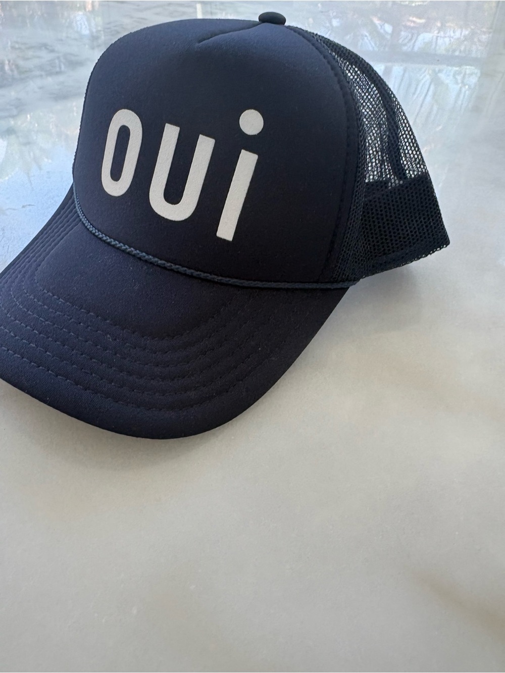 Clare V Black 'oui' Trucker Hat